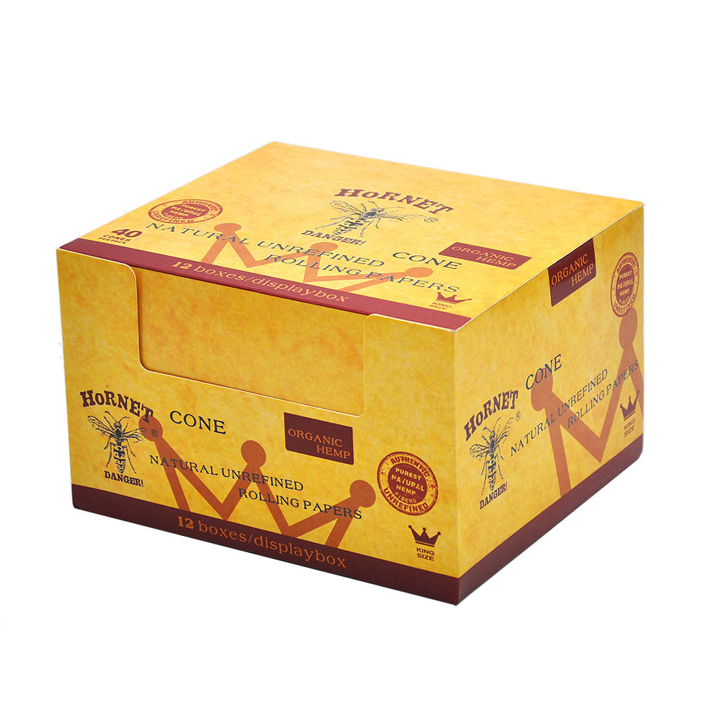 HORNET | Natural Unrefined King Size Pre Rolled Paper Cones Smoking 40 Pack Cone_6