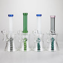 8" Assorted color tube glass bong with caterpilar diffuser_0