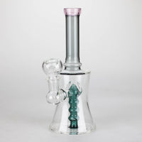 8" Assorted color tube glass bong with caterpilar diffuser_1