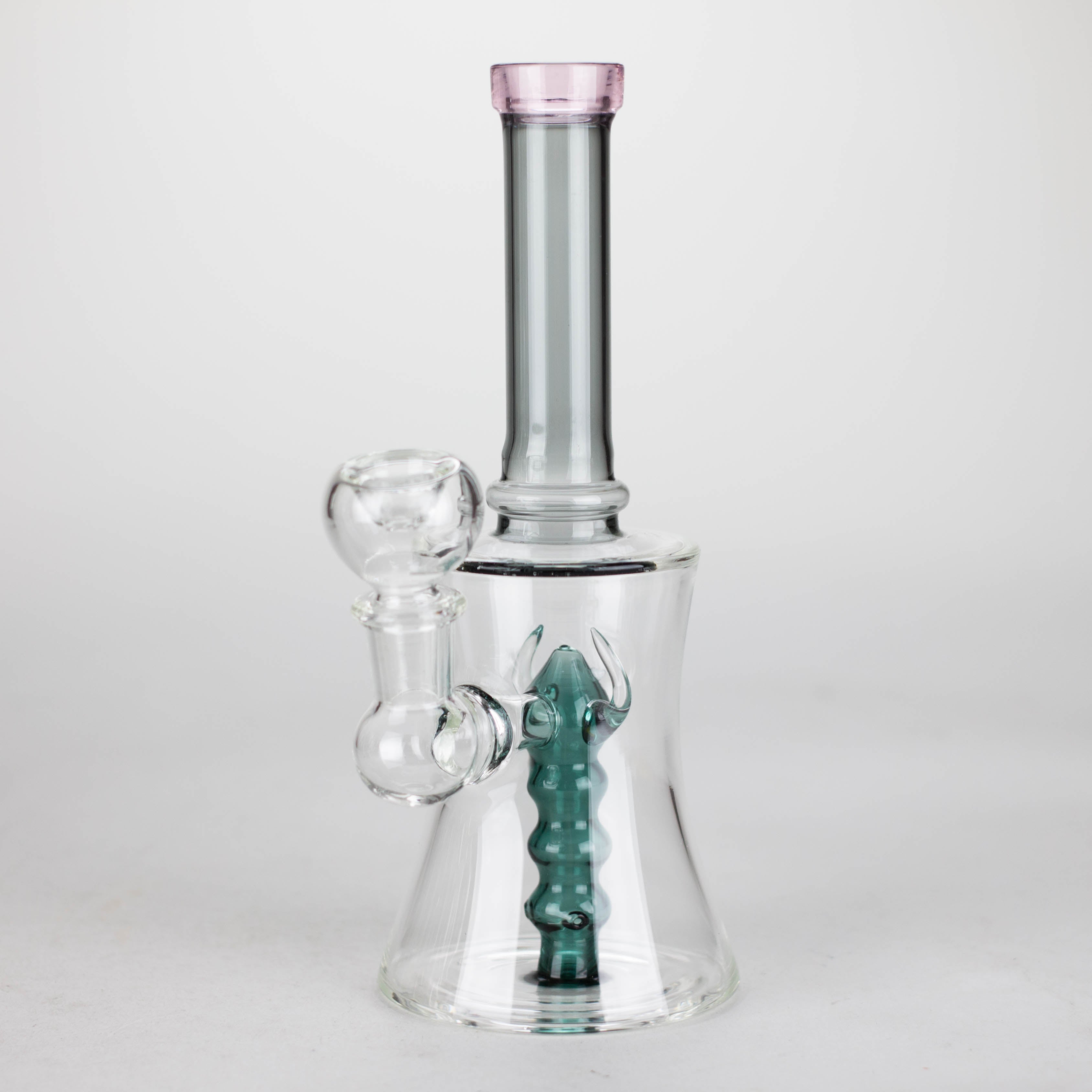 8" Assorted color tube glass bong with caterpilar diffuser_1