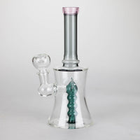 8" Assorted color tube glass bong with caterpilar diffuser_2