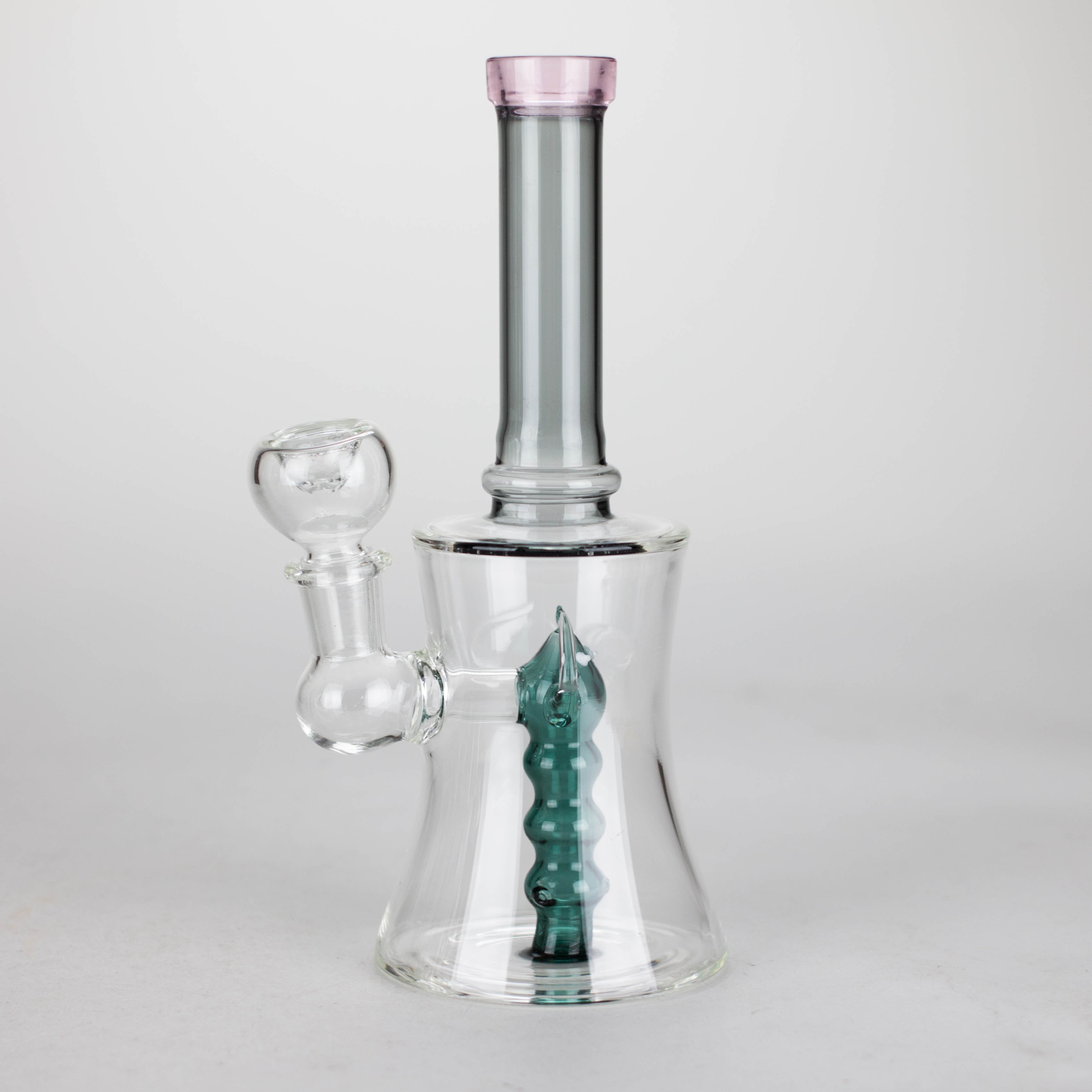 8" Assorted color tube glass bong with caterpilar diffuser_2