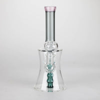 8" Assorted color tube glass bong with caterpilar diffuser_3