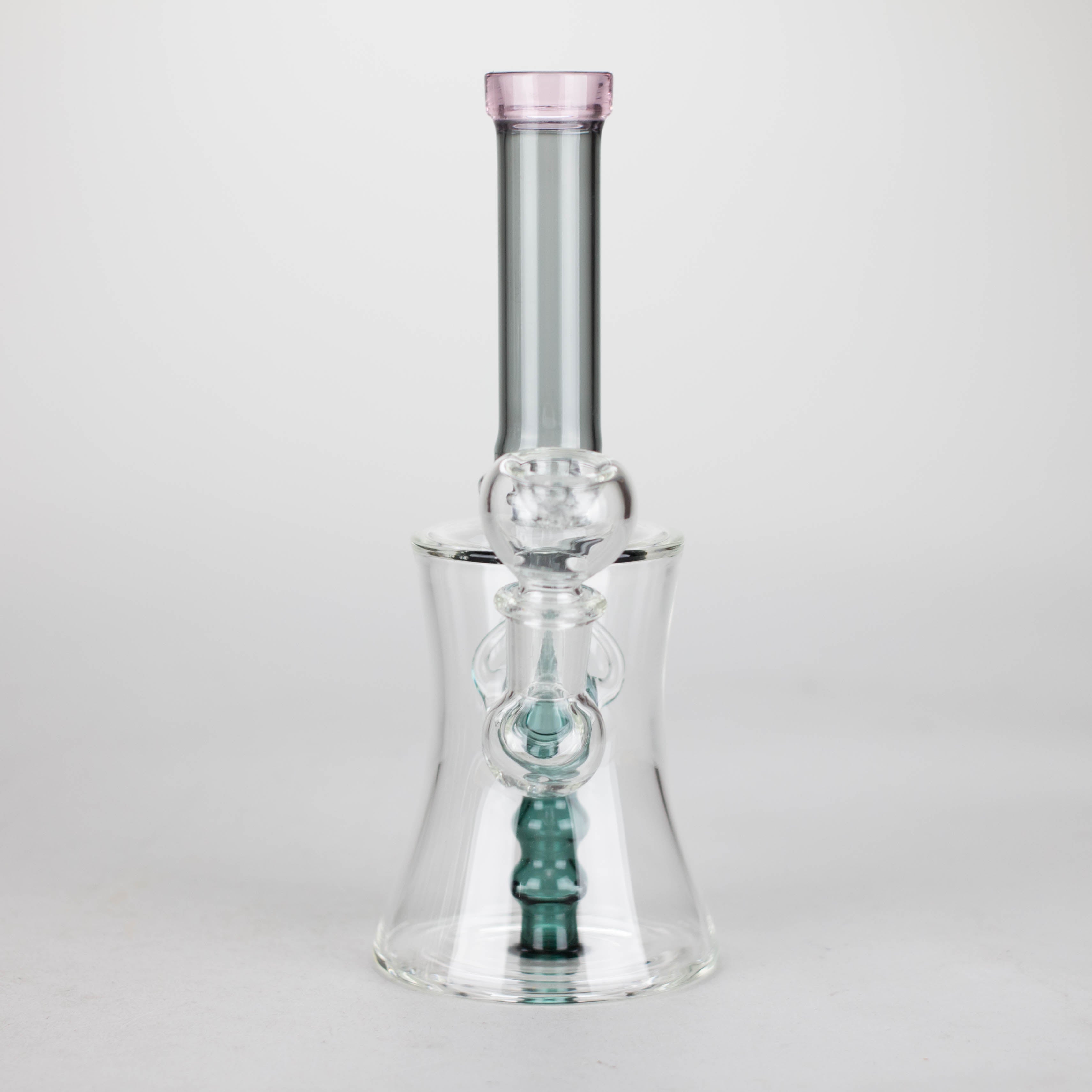 8" Assorted color tube glass bong with caterpilar diffuser_3