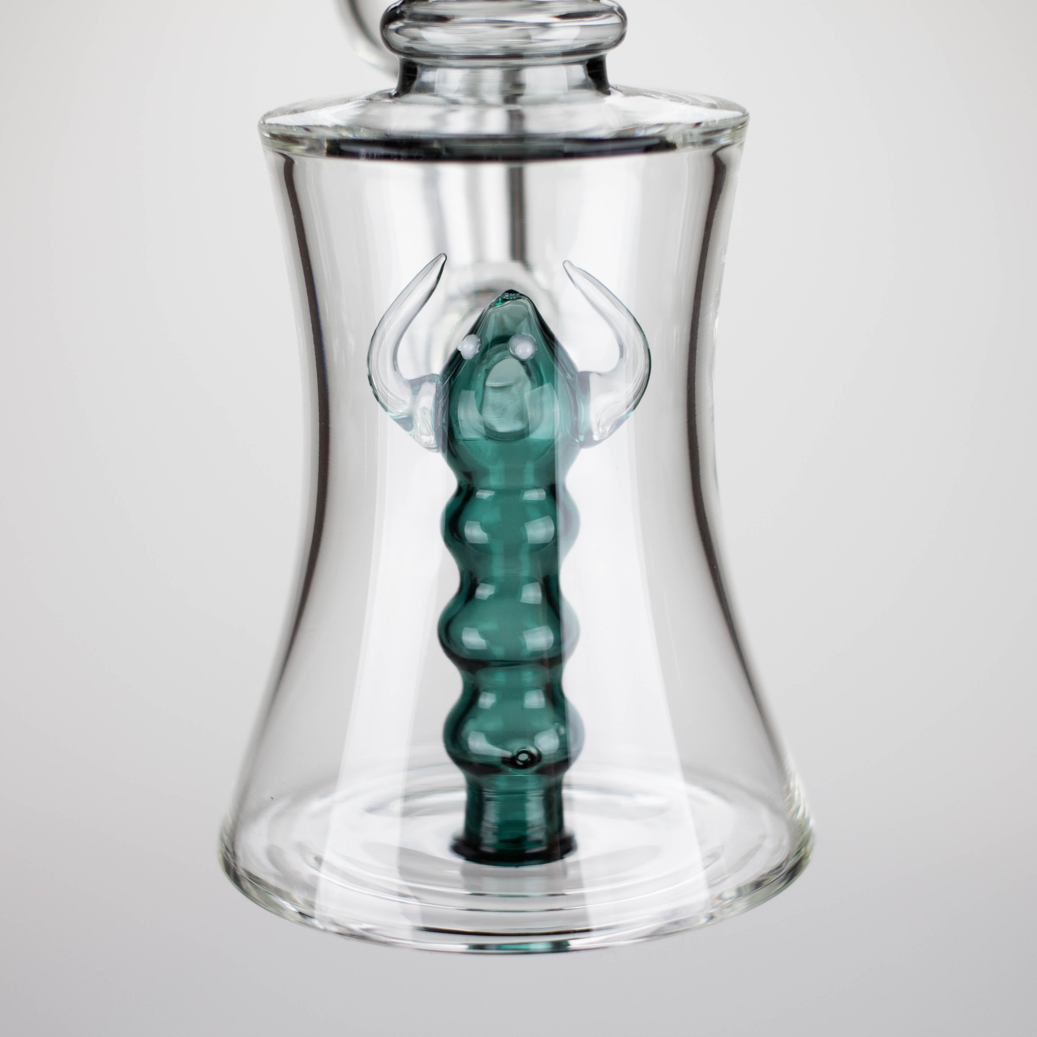 8" Assorted color tube glass bong with caterpilar diffuser_4