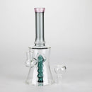 8" Assorted color tube glass bong with caterpilar diffuser_7