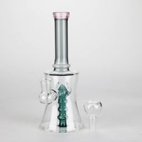 8" Assorted color tube glass bong with caterpilar diffuser_7